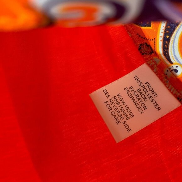 Market & Spruce Top Orange Paisley Meroni Mixed Media NWT - Picture 6 of 9